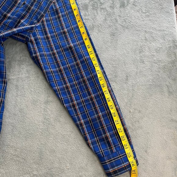 Prana Dolberg Flannel Shirt Mens L Blue Plaid Slim Fit Long Sleeve Button Up - Picture 14 of 15